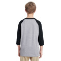 Youth Heavy Cotton™ 3/4-Raglan Sleeve T-Shirt