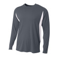 A4 Men's Long Sleeve Color Block T-Shirt