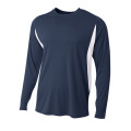 A4 Men's Long Sleeve Color Block T-Shirt
