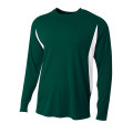 A4 Men's Long Sleeve Color Block T-Shirt