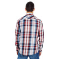 Men's Long-Sleeve Plaid Pattern Woven Shirt