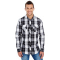 Men's Long-Sleeve Plaid Pattern Woven Shirt