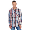 Men's Long-Sleeve Plaid Pattern Woven Shirt