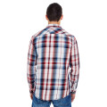 Men's Long-Sleeve Plaid Pattern Woven Shirt