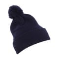 Cuffed Knit Beanie with Pom Pom Hat