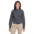 Ladies' Foundation 100% Cotton Long-Sleeve Twill Shirt wi...