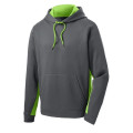 Sport-Tek Sport-Wick Fleece Colorblock Hooded Pullover.