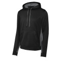 Sport-Tek Sport-Wick Fleece Colorblock Hooded Pullover.