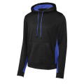 Sport-Tek Sport-Wick Fleece Colorblock Hooded Pullover.