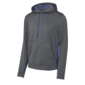 Sport-Tek Sport-Wick Fleece Colorblock Hooded Pullover.