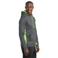 Sport-Tek Sport-Wick Fleece Colorblock Hooded Pullover.