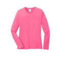 Port & Co Women's Long Sleeve Core Cotton Tee.
