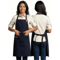 14 oz. Canvas Kitchen Apron w/ Leather accent & 2 pockets