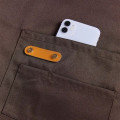 14 oz. Canvas Kitchen Apron w/ Leather accent & 2 pockets