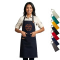 14 oz. Canvas Kitchen Apron w/ Leather accent & 2 pockets