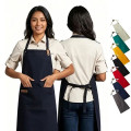 14 oz. Canvas Kitchen Apron w/ Leather accent & 2 pockets