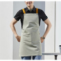 14 oz. Canvas Kitchen Apron w/ Brown shoulder Strap