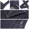 Cotton Denim Kitchen Aprons w/ Cross Strap & 3 pockets