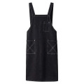 Cotton Denim Kitchen Aprons w/ Cross Strap & 3 pockets