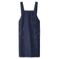Cotton Denim Kitchen Aprons w/ Cross Strap & 3 pockets