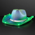 Light Up Iridescent Cowgirl Hat with White Band
