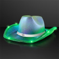 Light Up Iridescent Cowgirl Hat with White Band