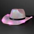 Light Up Iridescent Cowgirl Hat with Black Band