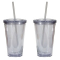 Double Wall 16 Oz Tumbler - Clear
