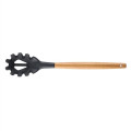 Silicone Cooking Or Serving Utensil With Wooden Handle