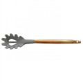 Silicone Cooking Or Serving Utensil With Wooden Handle