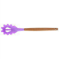 Silicone Cooking Or Serving Utensil With Wooden Handle