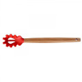 Silicone Cooking Or Serving Utensil With Wooden Handle