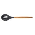 Silicone Cooking Or Serving Utensil With Wooden Handle