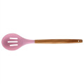 Silicone Cooking Or Serving Utensil With Wooden Handle