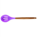 Silicone Cooking Or Serving Utensil With Wooden Handle