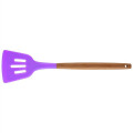 Silicone Cooking Or Serving Utensil With Wooden Handle