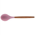 Silicone Cooking Or Serving Utensil With Wooden Handle