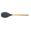 Silicone Cooking Or Serving Utensil With Wooden Handle