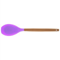 Silicone Cooking Or Serving Utensil With Wooden Handle