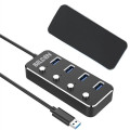 USB 3.0 Hub Aluminum 4 Ports Individual Power Control