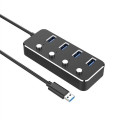 USB 3.0 Hub Aluminum 4 Ports Individual Power Control