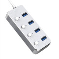 USB 3.0 Hub Aluminum 4 Ports Individual Power Control
