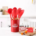 13pcs Silicone Cooking Utensils Set with Wooden Handles