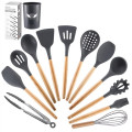 13pcs Silicone Cooking Utensils Set with Wooden Handles
