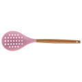 Silicone Cooking Or Serving Utensil With Wooden Handle