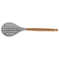 Silicone Cooking Or Serving Utensil With Wooden Handle