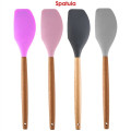 Silicone Cooking Or Serving Utensil With Wooden Handle