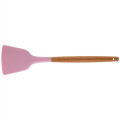 Silicone Cooking Or Serving Utensil With Wooden Handle