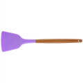 Silicone Cooking Or Serving Utensil With Wooden Handle