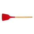 Silicone Cooking Or Serving Utensil With Wooden Handle